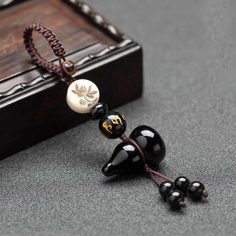 天然黑曜石葫蘆【鑰匙