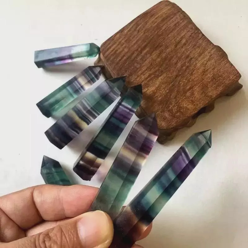 水晶柱 天然螢石水晶